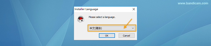 选择语言 Bandicam 安装向导 - Bandicam（班迪录屏）。